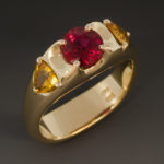 Ruby Yellow Sapphires ring 2w 030092