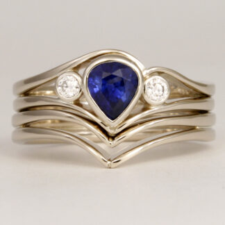 Sapphire and Diamond Wedding Set