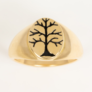 Mini Berkshire Tree of Life Signet Ring in 14K