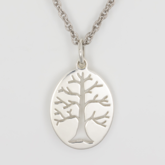 Sterling Silver Medium Oval Berkshire Tree of Life Pendant