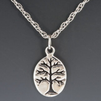 Mini Oval Berkshire Tree of Life Pendant in Sterling Silver