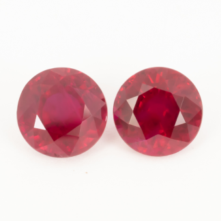 Round Ruby Pair 2.56ctw 6.2mm Mozambique