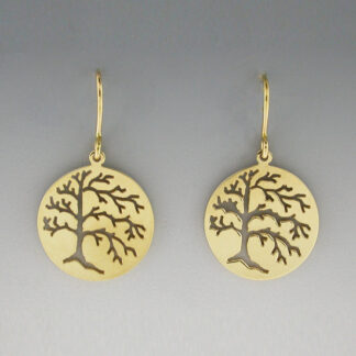 14K Windblown Tree French Wire Earrings