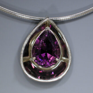 Amethyst Pendant in 18KW Gold