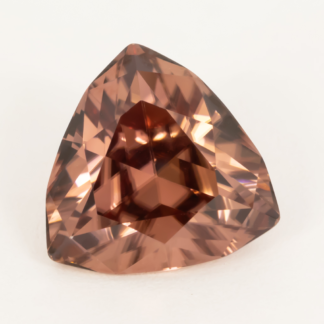 Brownish Peach Zircon Trillion Cut 9mm 3.45ct Tanzania