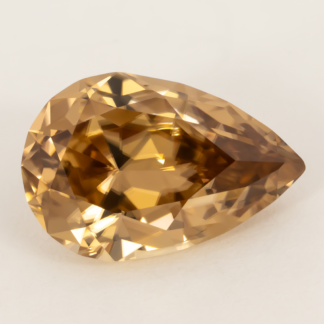 Champagne Zircon Pear Brilliant Cut 2.85 Carat 10x7mm Tanzania