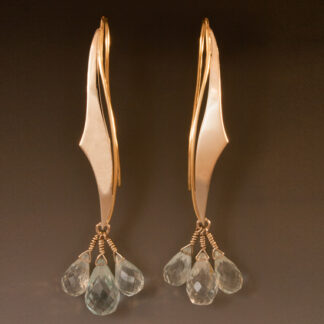 Aquamarine Briolettes and Gold