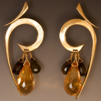 Citrine and Andalusite Briolettes in 18KY
