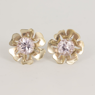 Lilac Kunzite Flower Earrings