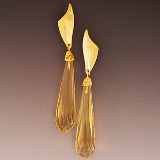 Yellow Beryl Briolette Earrings