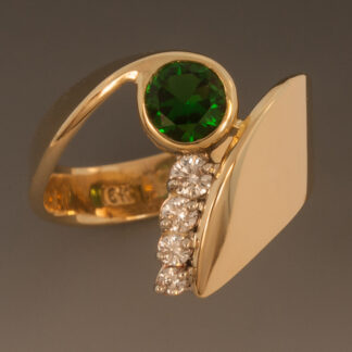 Chrome Tourmaline and Diamond Ring