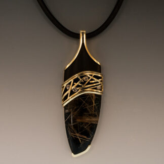 Pendant w/Rutilated Quartz & Onyx