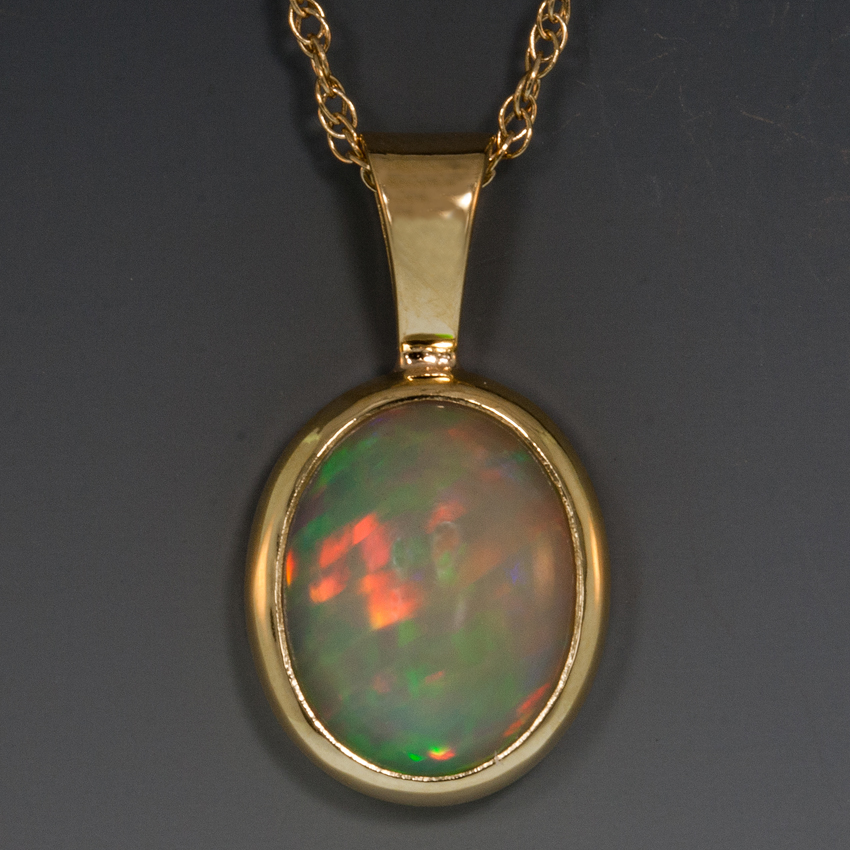 Pendant w/Ethiopian Opal, 18KY