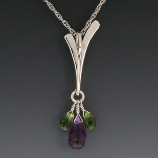 Amethyst and Apatite Silver Pendant