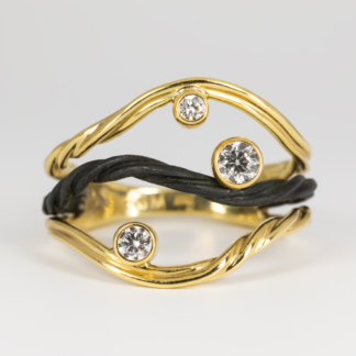 Clover Three Wire Diamond Ring