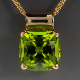 Cushion Cut Peridot Pendant