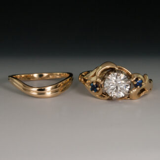 Gold Curved Wedding Band