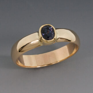 Color Change Garnet Bezel Ring