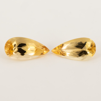 Imperial Topaz Pair Pear Brilliant Cut 3.50 Carat 10.8x5.5mm Brazil