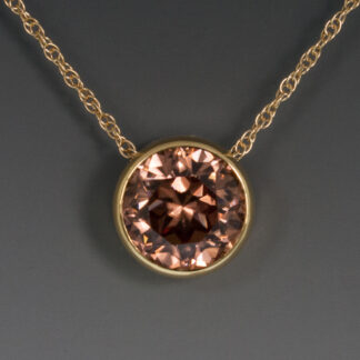 18KY Peach Zircon Slide