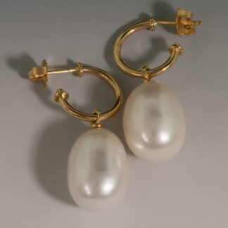 Mini Wire Hoops with Pearl Drops