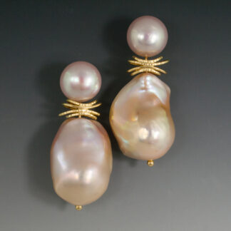 Baroque and Button Pearl Earrings