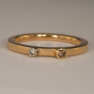 White Cognac Diamond Stacking Ring