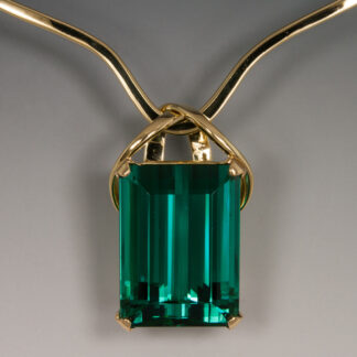 Tourmaline Forged Wire Pendant