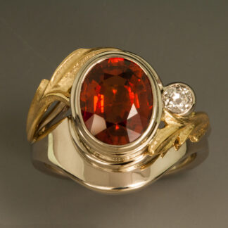Garnet and Diamond Wedding Set