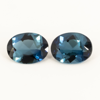 Oval Blue Tourmaline Pair Brilliant Cut 1.64 Ctw 7x5.5mm Brazil
