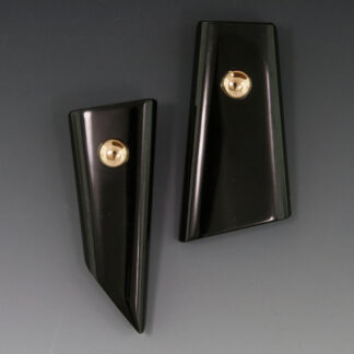 Mismatched Black Jade Plaque Earrings