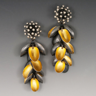 Gold Leaf Earrings with Dangle