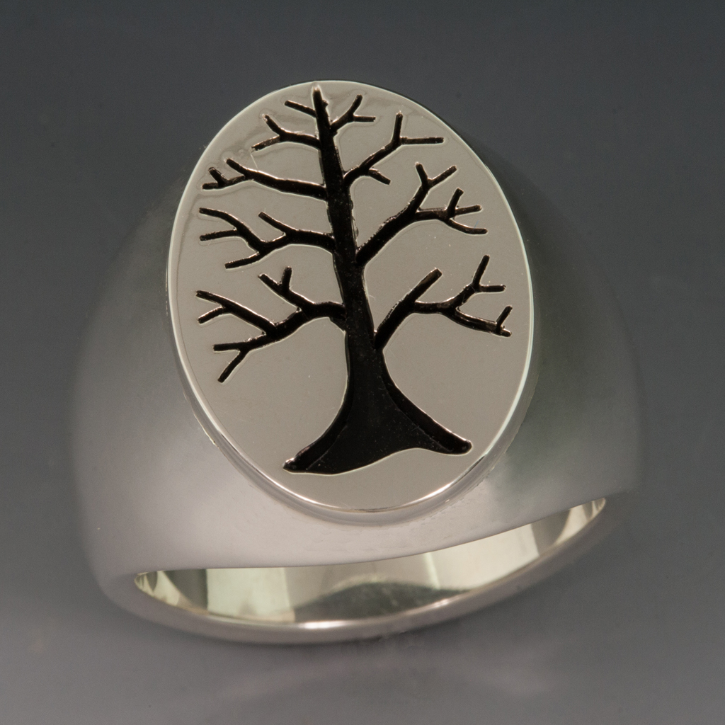Berkshire Tree Ring, Men's XL, Sterling Silver