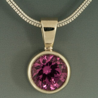 Pink Tourmaline Pendant in 14KW