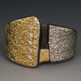 Fused Multi-Metal Ring with Diamonds