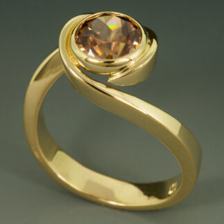 Peach Zircon Wrap Ring
