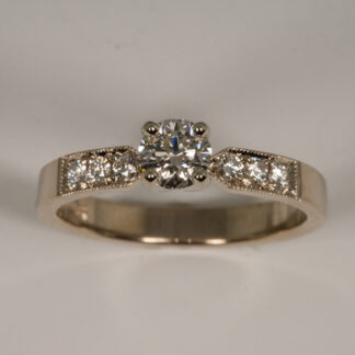 Engagement Ring, Diamond .33ct, 18K White Gold