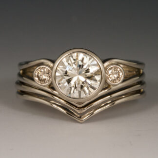 Wedding Set, 14K White Gold, Diamonds supplied