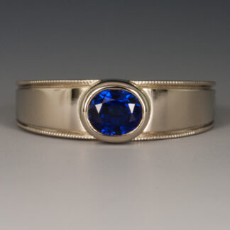 Ring, Burmese Sapphire, 14K White Gold