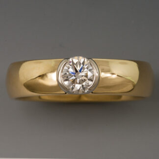 Wedding Ring, Diamond, 18KY Comfort Fit