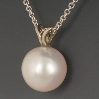 Pendant, Chinese Freshwater Pearl, 14K white gold