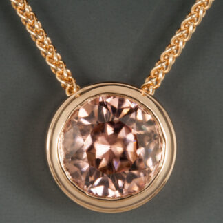Slide Pendant, Peach Zircon, 14K pink gold