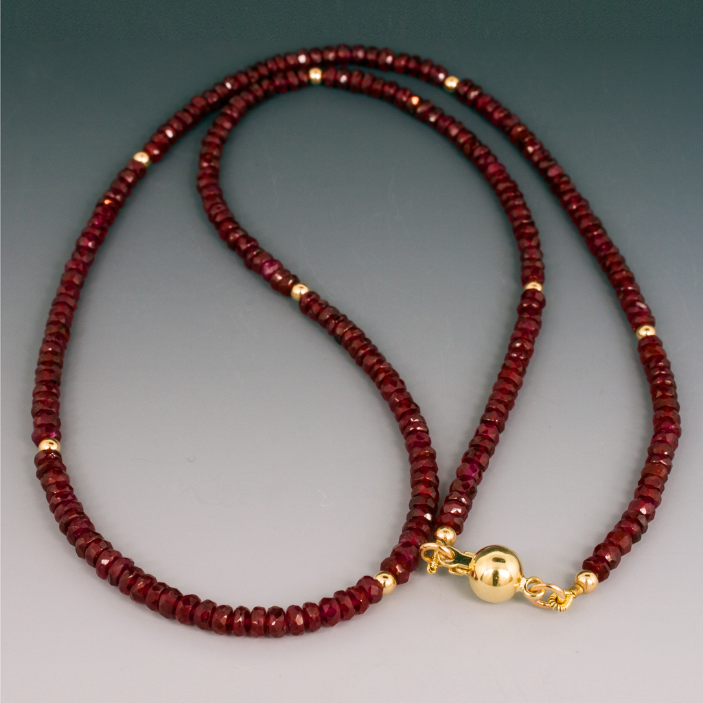 Necklace, Ruby, 14K Yellow Gold