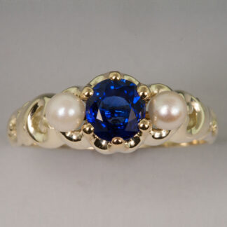 Antique Sapphire Ring Restoration 14KY with Pearl