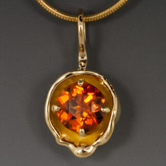 Pendant, Spessartite Garnet, 18K Yellow Gold