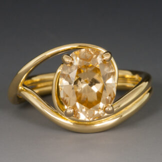 Yellow Zircon Ring in 18KY