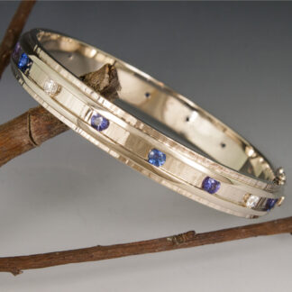 Bracelet, Diamonds and Mixed Sapphires, 14KW