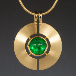 Pendant, Emerald Cabochon, 22K