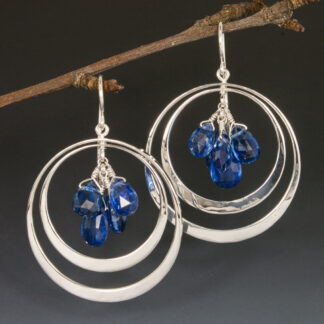 Kyanite Grandaddie Hoops, Sterling Silver