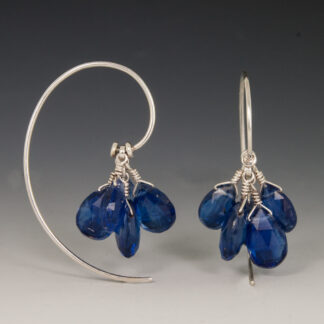 Kyanite Open Loop Hoops, Sterling Silver